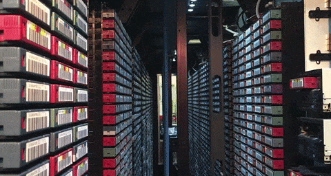 tape library in action